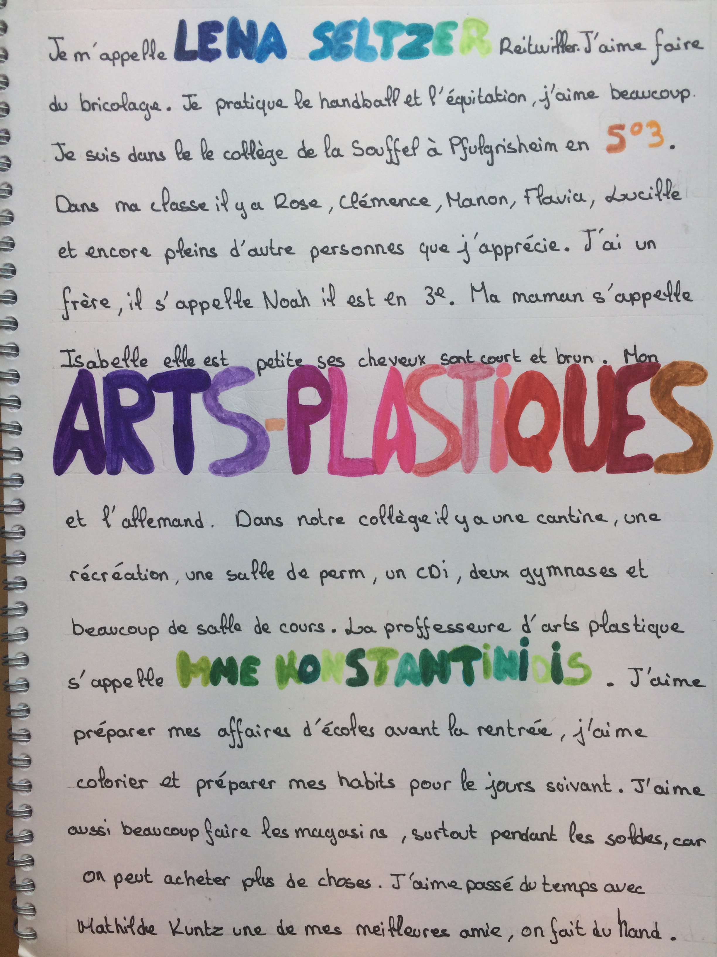 Cahier Page De Garde Art Plastique 6eme Arts plastiques - [Collège de La Souffel]